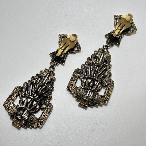 HEIDI DAUS CLIP Drop Dangle Chandelier Colorful Crystal Statement Large Earrings - Picture 8 of 8